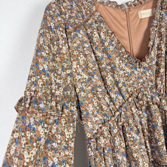 Altar’d State Chelsia Dress Floral Long Sleeves Ruffle Mini Size Medium M EUC - Picture 5 of 13